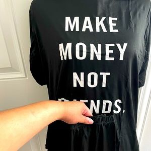Make Money Not Friend Graphic tee and Shorts Set